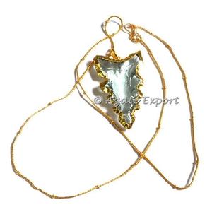 Collier galvanisé à tête de flèche en verre Aqua, bijou en vrac, acheter des boutons de flèche - Product Image 2