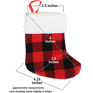 5593 ओटम फैक्ट्री मिनी जुंबो अनुकूलित क्रिसमस स्टॉक लाल थोक थोक प्लश भैंस प्लेड स्टड क्रिसमस स्टॉक - Product Image 3