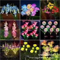 Lampu Taman Tenaga Surya Bentuk Bunga, Tahan Air, Suasana Kembang Api, Lampu Dandelion
