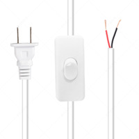 Câble d'alimentation pour lampe de bureau avec interrupteur 303, câble de 1 mètre à âme en cuivre, fiche plate, câble à deux conducteurs, dimmable