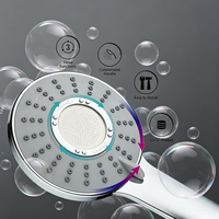 Pommeau de Douche à Main Multifonction à 3 Modes de Jet, Haute Pression, Chromé, Détachable, pour Salle de Bain