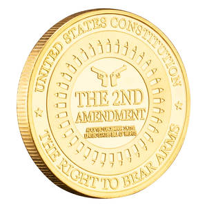 美国第二修正案纪念品收藏硬币镀金金属人民保留熊武器的权利 - Product Image 5