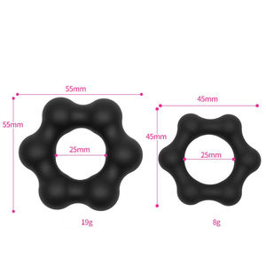 Juego de Anillos de Silicona para Pene con <span class=keywords><strong>2</strong></span> Tamaños Diferentes para Mejorar la Erección, Mayor Duración, Estiramiento, Juguetes para Adultos, Masajeador - Product Image 5