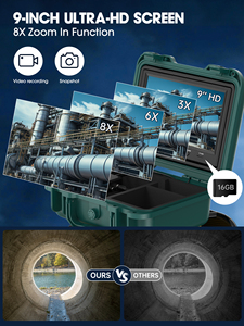 Promotion : Caméra d'inspection de tuyaux et murs avec écran LCD couleur HD 9 pouces, diamètre de caméra 23 mm, système endoscopique 50 m - Product Image 2