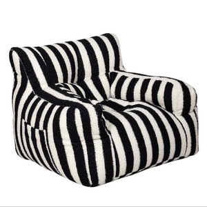 Ensemble de mini chaises de canapé rayées rouges pour enfants Chaise paresseuse mignonne en tissu de conception traditionnelle éponge pour lire des appartements - Product Image 2