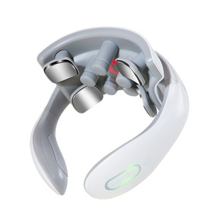 Masseur de cou intelligent avec chaleur et vibrations pour soulager le cou et les épaules, rechargeable par USB, blanc - Product Image 2