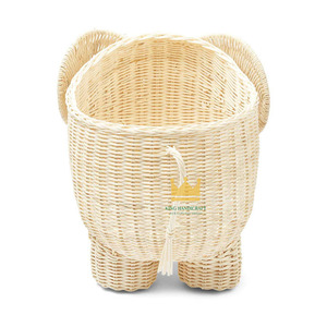 Eco-Friendly <b>Rattan</b> Children's Elephant Shaped Multifunction <b>Storage</b> <b>Basket</b> for Children's Toy Organization - Product Image 2