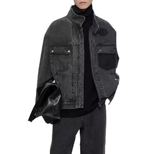 Veste en jean courte pour homme, nouvelle mode, style streetwear, vintage, lavée, 100% coton - Product Image 4