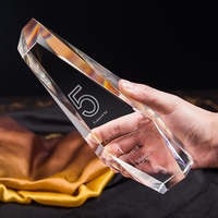 Trophée personnalisé en cristal K9 avec plaque laser, thème ange, style nautique, petit format, pour récompense d'employé, cadeau d'entreprise