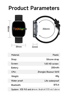 Reloj Inteligente T99Max con Pantalla TFT Super HD, Resistente al Agua IP68, Android, Funciones Deportivas Multifuncionales, Monitor de Ritmo Cardíaco Magnético - Product Image 5