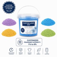 Perles de parfum écologiques format commercial, seau de 2,3 kg, 4 mm, forme lentille, parfum frais, pour lessive, logo personnalisé, formule OEM