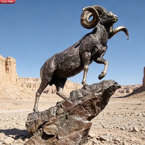 Sculpture YOUFINE <span class=keywords><strong>en</strong></span> corne <span class=keywords><strong>de</strong></span> bison spirale bronze résistant, statue d'animal sauvage pour aménagement paysager <span class=keywords><strong>de</strong></span> ranch <span class=keywords><strong>en</strong></span> <span class=keywords><strong>montagne</strong></span> - Product Image 6