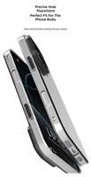 Support magnétique antichoc de luxe pour iPhone 17 en PC, ultra-fin et transparent avec effet miroir