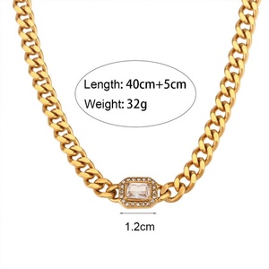 Collar de Joyería de Oro Antideslustre Hyperbole, Collar de Acero Inoxidable con Circonitas de Dubái de 24k para Mujeres, Hombres y Niñas - Product Image 2