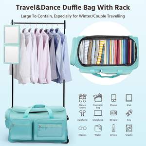 Muestra Gratuita de Bolsa de Viaje con Ruedas para Niños, para Competencias de Ballet, con Perchero, Impermeable, con Carro para Equipaje - Product Image 2