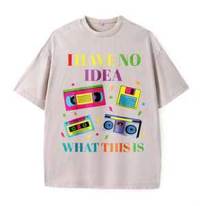 Camiseta Negra con Estampado <span class=keywords><strong>de</strong></span> Cinta <span class=keywords><strong>de</strong></span> Casete y Disquete Coloridos, Ideal para Uso Casual - Product Image 4