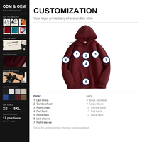 Sweat-shirt à capuche personnalisé avec impression par transfert thermique pour homme, coupe oversize, hiver, en mélange de coton, vente en gros Chine