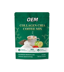Mistura de Café com Colágeno e Chia de Marca Própria - 12g*10 Sachês, Café Instantâneo com Extrato Herbal Natural - Product Image 1