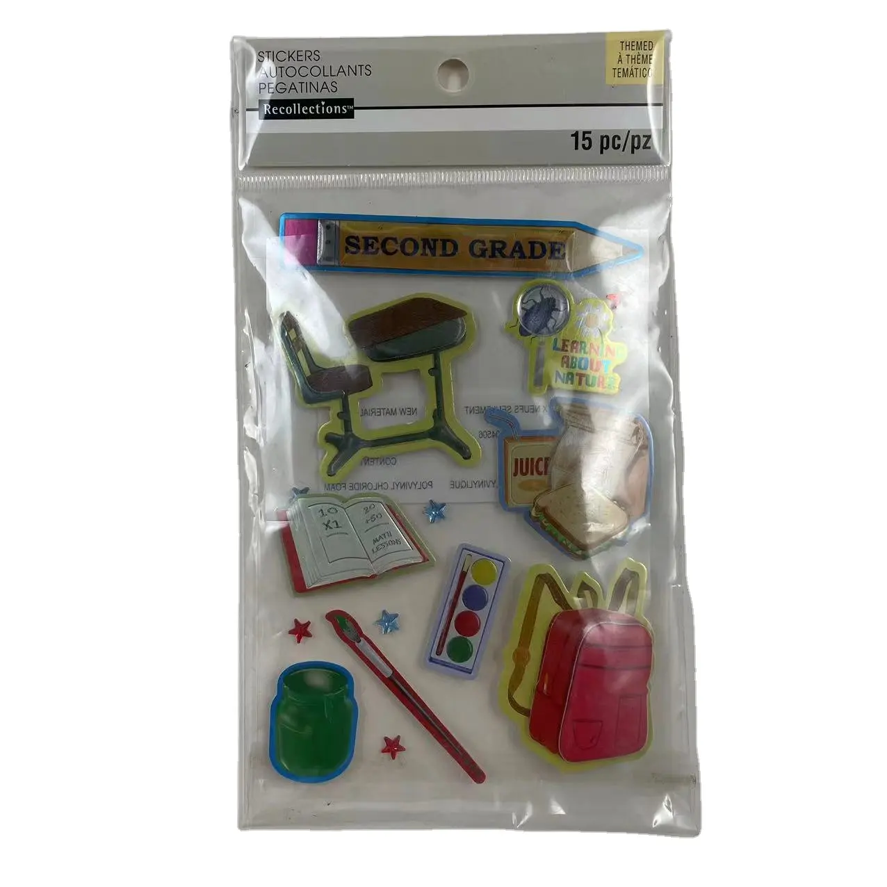Customized school item shape 3D stickers PVC 3D stickers for school decoration