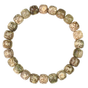 Star Moon Stone <b>Jade</b> Bodhi Bracelet 8x9mm Single Strand Unisex Everyday Wear Cultural Jewelry - Product Image 5