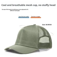 Gorra de béisbol de malla de 6 paneles de alta calidad, nueva, fresca y transpirable, con visera de pico de pato ampliada y profunda, y hebilla dorada de cobre común.
