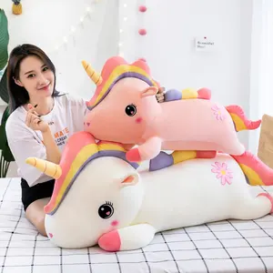 Rainbow Unicorn Stuffed Animal Sleeping Pillow Plush 45 Cm Toy Little Pony Children Gift Girl Room Decoration Soft Playthings