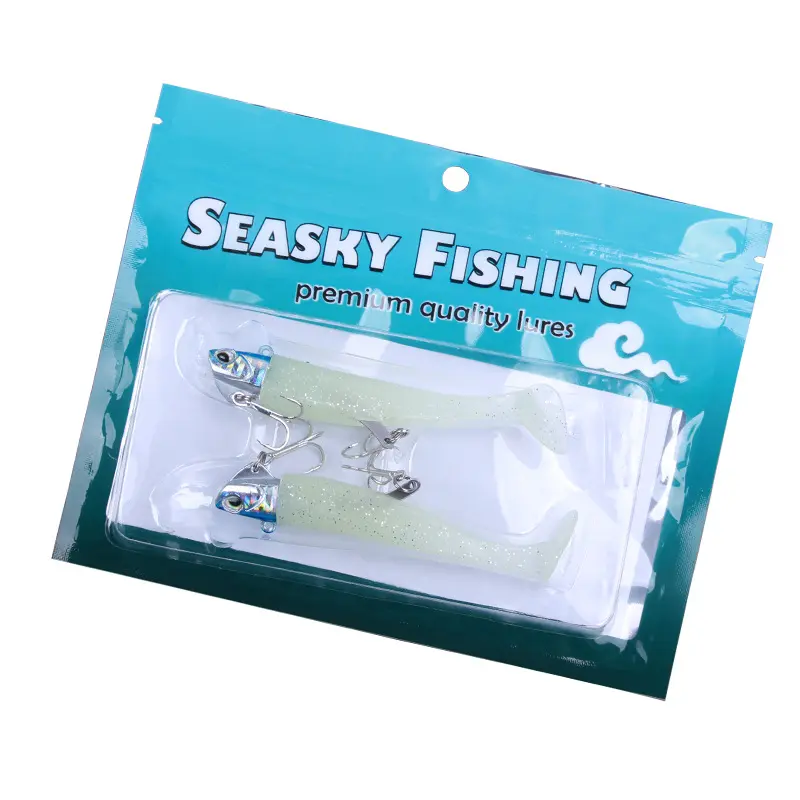 5 Stks/zak Wilsfishing 5G Jig Hoofd 60Mm Zacht Plastic Visaas Kleurrijk Zacht Kunstaas Worm Kunstaas