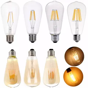 2W 4W 6W 8W golden glass vintage led filament light bulb ST64 E26 E27 B22 Edison style antique dimmable led bulb 110v 220v