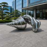 Sculpture abstraite en acier inoxydable en forme de coquillage, poli miroir, art moderne pour statue, couleurs et tailles personnalisables, maison, bureau