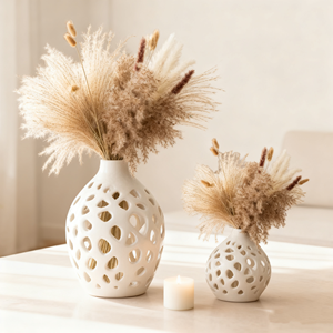 Nouveaux gadgets technologiques 2026 Vase en céramique blanche en forme de O Durable Fait à la main Moderne Décoration de mariage Décoration de la maison Pot de fleurs Jardinière - Product Image 4