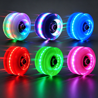 Roues de patins à roulettes quad en PU lumineuses avec roulements pour patins à roulettes à double rangée, pièces de rechange Ruidongle