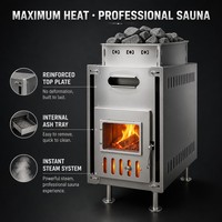 Poêle de sauna pliable et détachable en acier inoxydable SN600-2-B2 avec accessoires multi-tuyaux et grand sac de rangement pour usage familial en extérieur