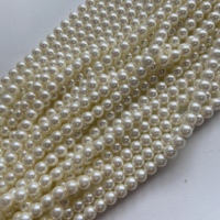 Fils de Perles Rondes Crème Claire 6mm Petites Perles Libres pour Décoration de Bijoux, Diamètre 4mm, Stock en Vente