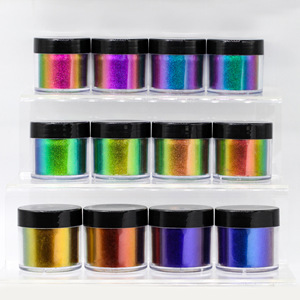 SH Polvere Glitter Magica Effetto Specchio Camaleonte 12 <span class=keywords><strong>Colori</strong></span> di Alta Qualità per Nail Art Fai da Te e Ombretto - Product Image 5