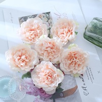 Bunga Peony Plastik 10cm, Kepala Bunga Buatan, Aksesoris Rambut DIY, Bahan Perhiasan Buatan Tangan, Perlengkapan Pernikahan