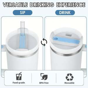 Taza de Viaje de Acero Inoxidable de Doble Pared con Aislamiento al Vacío, 40 oz, con Asa, Personalizable con Logotipo, desde Almacén en EE. UU. - Product Image 2