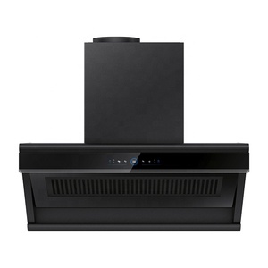 Cappa Aspirante Nera da 90cm, Apertura e Chiusura Automatica, Bassa Rumorosità, Montaggio a Parete, in Acciaio Inox, per Uso Alberghiero, Stile Inclinato - Product Image 2