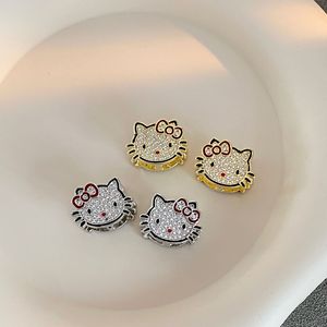 Nuovo oro placcato Iced Out gatto orecchino simpatico cartone animato animale gioielli dolce Cz piccolo gattino <span class=keywords><strong>orecchini</strong></span> fibbia <span class=keywords><strong>per</strong></span> le ragazze - Product Image 1