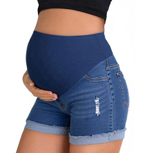 Short de maternité d'été respirant avec soutien abdominal Pantalon court <span class=keywords><strong>taille</strong></span> haute pour femmes enceintes - Product Image 1