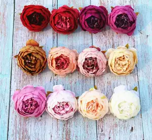 Factory wholesale High quality silk Artificial flower multi colors Large peony head for wedding arrangement