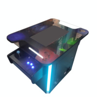 Machine de jeu d'arcade de cocktail LCD classique en bois de 19 pouces 450-en-1 jeux verticaux barre lumineuse LED 2 joueurs armoire de jeux vidéo