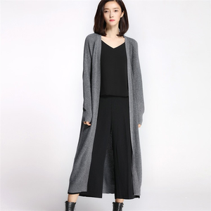 Hot Seller Long Pull Coat Cardigan tricoté en <span class=keywords><strong>laine</strong></span> et cachemire pour <span class=keywords><strong>femme</strong></span> pour le printemps et l'automne - Product Image 6