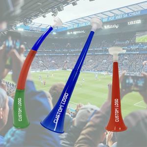 Trompetas de Plástico Personalizadas con Logotipo para Fiestas, Estadios y Deportes, Mini Vuvuzelas Negras - Product Image 1