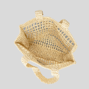 Custom Logo New Fashion Crochet Hollow Women <b>Straw</b> Shoulder <b>Bags</b> Handmade Paper Woven Large Summer Rattan Tote Mesh Beach <b>Bag</b> - Product Image 3