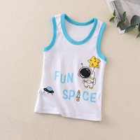 Débardeur d'Été Décontracté pour Bébés Garçons et Filles, Fines Bretelles en Coton avec Motif Dessin Animé, 100% Coton
