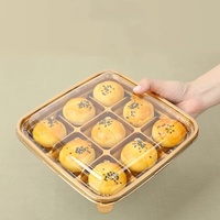 Boîtes d'emballage en plastique jetables pour mini-gâteaux, 9 compartiments, avec couvercle transparent, pour pâtisseries, biscuits sucrés, contenants de rangement