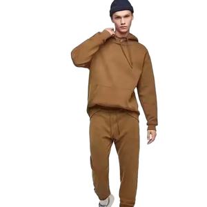 Customized Wholesale Top Quality <b>Oversized</b> <b>Hoodie</b> Tracksuits 100% Cotton <b>Fleece</b> Casual Custom Logo Men's Tracksuit For Winter - Product Image 1