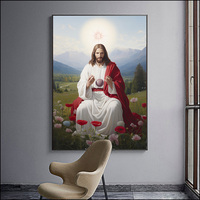 Prix usine art mural Ed Diamant Peintures Jésus Portrait Christianisme Décor Peinture moderne Religion Arts