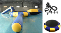 Trampolines aquatiques gonflables Aqua Jump avec toboggan pour parc d'attractions