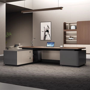 Ensemble <span class=keywords><strong>de</strong></span> bureau et chaise modulaires en bois modernes avec étagère pour bureau à domicile ou usage <span class=keywords><strong>commercial</strong></span> - Product Image 4